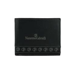 NazarenoGabrielli Herren-Geldbörse aus echtem Leder, mit Box, Schwarz Slim, Casual von NazarenoGabrielli
