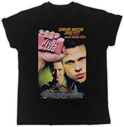 Fight Club Brad Pitt Movie Poster T-Shirt Mens Unisex Black Tees S von NeLLn