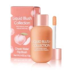 3-in-1 Liquid Blush Creme Rouge Lippenstift, Wasserdicht Cream Blush Flüssig Gesichts-make-up, Liquid Blush Highlighter Makeup, Gesichtscreme Wangenrouge Blushes von Neamou