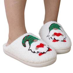 Hausschuhe Damen Winter Feste Sohle, Weihnachten Gnome Plüsch Pantoffeln Damen, Damen Slipper Elegant Flauschige, Herren Hausschuhe Plush House Slippers von Neamou