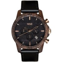 neat Quarzuhr Premium Holzuhr aus Naturholz – Chrono Ø 44mm – Herrenuhr, (Quarz-Holzarmbanduhr, aus echtem Holz), Handgefertigt in EU von Neat