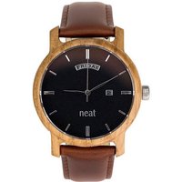 neat Quarzuhr Premium Holzuhr aus Naturholz – Knight Ø 43mm – Herren-Armbanduhr, (Quarz-Holzarmbanduhr, aus echtem Holz), Handgefertigt in EU von Neat