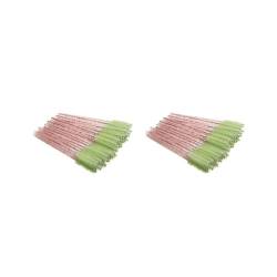 2 Set von 50 Stück Wimpernbürste Exquisite Frauen Zubehör Augenbrauen Pinzette Leicht Greifen Entfernen Werkzeug Falsche Augenbrauenpinsel Rosa Stange/Grün von NeaxgeandX