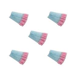 5 Set 50 Stück Wimpernbürste Valentinstag Süßer Applikator Augenbrauen Pinzette Falsche Wimpern Clip Brauenpinsel Blauer Stab/Rosa von NeaxgeandX