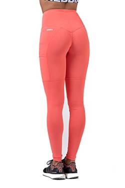 Nebbia, High waist FitSmart leggings, shaping and scrunch butt effect, smart pockets on the sides, color Peach, size M von Nebbia