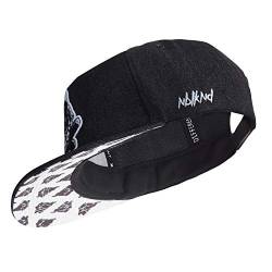 Nebelkind Snapback-Cap-Herren Damen Black Denim schwarz-Weiss, Einheitsgröße OneSize, Größenverstellbar, Unisex, hochwertige Basecap trendig, Streetwear Style, Baseball-Kappe mit geradem Schirm von Nebelkind