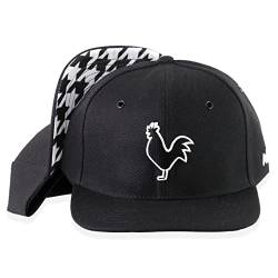 Nebelkind Snapback-Cap-Herren Damen Hahnentritt schwarz 3D Stickerei, Einheitsgröße onesize, Größenverstellbar, unisex, hochwertige Basecap trendig, Streetwear Style, Baseball-Kappe mit geradem Schirm von Nebelkind