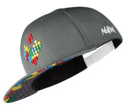 Nebelkind Snapback-Cap-Herren Damen Pixel One Grau, Einheitsgröße OneSize, Größenverstellbar, Unisex, hochwertige Basecap trendig, Streetwear Style, Baseball-Kappe mit geradem Schirm, Retro von Nebelkind