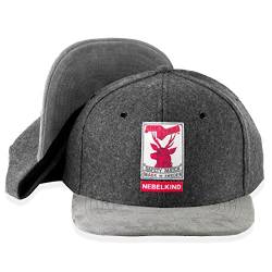 Nebelkind Snapback-Cap-Herren Damen The Stag Grau, Einheitsgröße OneSize, Größenverstellbar, Unisex, hochwertige Basecap trendig, Streetwear Style, Baseball-Kappe mit geradem Schirm, Retro von Nebelkind