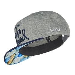 Nebelkind Snapback Cap Kinda Weird Grau Blau Stoff Pillen Kappe 6-Panel One Size von Nebelkind