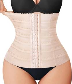 Nebility Damen Taillentrainer Shapewear Bauchkontrolle Taillenmieder Slim Body Shaper Workout Girdle Unterbrustkorsett - Beige - XXX-Large von Nebility