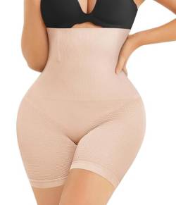 Nebility Frauen Taillentrainer Shapewear Bauchkontrolle Body Shaper Shorts Hi-Waist Butt Lifter Oberschenkel Slimmer, beige, X-Small-Small von Nebility