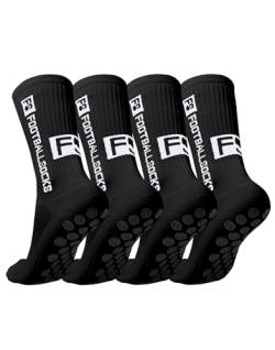 NebulaGlam Grip Socken Fussball, Fussballsocken Männer, Fussball Socken Herren Unisex Socks, Anti-Rutsch-Design, Maßstab 39-46 (Schwarz) von NebulaGlam