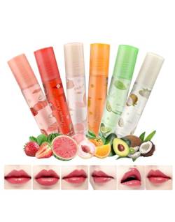 NebulaGlam Lip Gloss Sets, 6 Stäbchen Lip Gloss Transparent, Fruity Moisturizing Lippenöl, Lippenöl Roll on Durchsichtig Lippenpflege-Werkzeuge von NebulaGlam