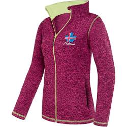 Nebulus Damen Fleecejacke Chios, warme Fleece Jacke, mit langem Full-Zip Reißverschluss, Fuchsia-Lime - M/38 von Nebulus