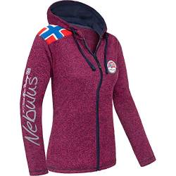 Nebulus Damen Fleecejacke NORSKA, warme Fleece Jacke, mit langem Full-Zip Reißverschluss, fuchsia XL/42 von Nebulus