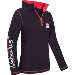 Nebulus Damen Fleecepullover Brent, Warmer Pullover, Pulli aus Fleece mit Half Zip Reißverschluss (DE/NL/SE/PL, Alphanumerisch, XXL, Regular, Regular, schwarz-rot) von Nebulus