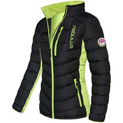 Nebulus Damen Jacke GRAFFITY, warme Outdoorjacke, praktische & vielseitige Übergangs- & Winterjacke, schwarz-lime_gr - S/36 von Nebulus