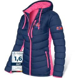 Nebulus Damen Jacke MERIK, warme Outdoorjacke, praktische & vielseitige Übergangs- & Winterjacke, navy-pink - L/40 von Nebulus