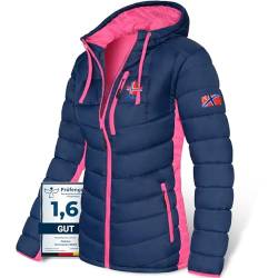 Nebulus Damen Jacke MERIK, warme Outdoorjacke, praktische & vielseitige Übergangs- & Winterjacke, navy-pink - S/36 von Nebulus