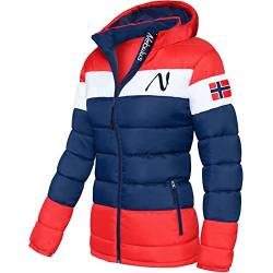 Nebulus Damen Jacke MIXUP, warme Outdoorjacke, praktische & vielseitige Übergangs- & Winterjacke, blau-rot - M/38 von Nebulus