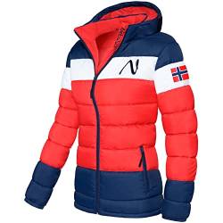 Nebulus Damen Jacke MIXUP, warme Outdoorjacke, praktische & vielseitige Übergangs- & Winterjacke, rot-blau - M/38 von Nebulus