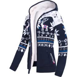 Nebulus Damen Jacke NORON, mit Kapuze, schicker Pullover im Norweger-Style (L/40, Navy-offwhite) von Nebulus