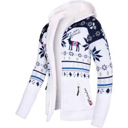 Nebulus Damen Jacke NORON, mit Kapuze, schicker Pullover im Norweger-Style (XL/42, Offwhite-navy) von Nebulus