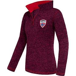 Nebulus Damen Pullover Kyle, Warmer Fleecepullover, Pulli aus Fleece mit Half Zip Reißverschluss, Fuchsia-rot - XXL/44 von Nebulus