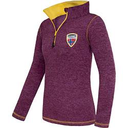 Nebulus Damen Pullover Kyle, Warmer Fleecepullover, Pulli aus Fleece mit Half Zip Reißverschluss, Purple-gelb - S/36 von Nebulus