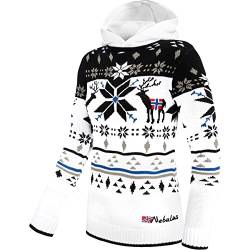 Nebulus Damen Pullover NORJAN, Warmer Hoody, schicker Pullover im Norweger-Style, weiß - XL/42 von Nebulus