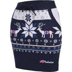 Nebulus Damen Rock SKIRTY, lässiger Rock, Winterrock, Navy-Offwhite - M/38 von Nebulus