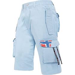 Nebulus Herren Cargo Short BOODY, Sommer Hose, Herren mit 6 Taschen (DE/NL/SE/PL, Alphanumerisch, XL, Regular, Regular, hellblau) von Nebulus