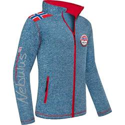 Nebulus Herren Fleecejacke NORKY, warme Fleece Jacke, mit langem Full-Zip Reißverschluss, Blue net melie - M von Nebulus