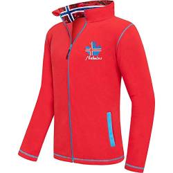 Nebulus Herren Fleecejacke Next, warme Fleece Jacke, mit langem Full-Zip Reißverschluss, rot - S von Nebulus