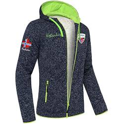 Nebulus Herren Fleecejacke Vladimir, warme Fleece Jacke, mit langem Full-Zip Reißverschluss, navi-Lime - XL von Nebulus