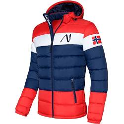 Nebulus Herren Jacke MIXUP, warme Outdoorjacke, praktische & vielseitige Übergangs- & Winterjacke, blau-rot - XL von Nebulus