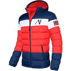 Nebulus Herren Jacke MIXUP, warme Outdoorjacke, praktische & vielseitige Übergangs- & Winterjacke, rot-blau - XXL von Nebulus