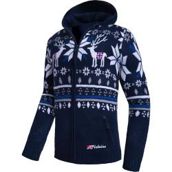 Nebulus Herren Jacke NORMAX, mit Kapuze, schicker Pullover im Norweger-Style (3XL, Navy) von Nebulus