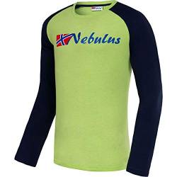 Nebulus Herren Longsleeve Cup, lässige Shirt, Rundhalsausschnitt, Lime meliert - - M von Nebulus