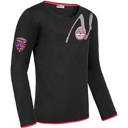 Nebulus Herren Longsleeve HARU, lässige Shirt, V-Ausschnitt, schwarz - S von Nebulus