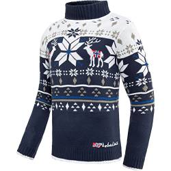 Nebulus Herren Norweger Strickpullover Stag, lässiger Pullover, vielseitig, Navy - 3XL von Nebulus