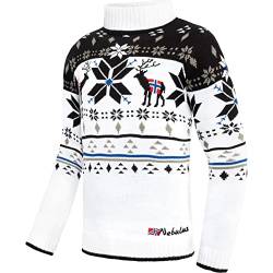 Nebulus Herren Norweger Strickpullover Stag, lässiger Pullover, vielseitig, weiß - 3XL von Nebulus