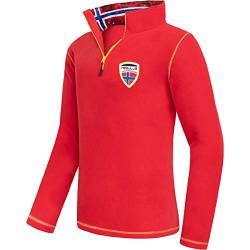 Nebulus Herren Pullover NARDY, Warmer Fleecepullover, Pulli aus Fleece mit Half Zip Reißverschluss, rot - XXL von Nebulus