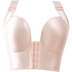 Necalisi BH Damen BH mit Verschluss vorne Rosa Sport BH Damen Starker Halt Bustier Ohne Bügel Push Up Fitness Yoga Laufen Joggen Push up BH Set 75E von Necalisi