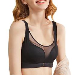 Necalisi BH Schwarz Spitzen Bustier Damen BH ohne Buegel |Wohlfühl Bustiers Tops mit feiner Spitze | Bügelloser Soft Bra Push up BH 85B von Necalisi