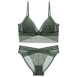 Necalisi BH Set BH ohne Bügel Bralette aus Spitze BH Weiche BH Damen, sexy Frauen-BH Gesunde und schöne Brüste Schönheit und Mode grün 70B von Necalisi