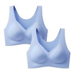 Necalisi BH blau (2pcs) Sport BHS für Frauen Racerback Medium High Impact Sport Fitness Yoga BH Push up extrem 100B von Necalisi