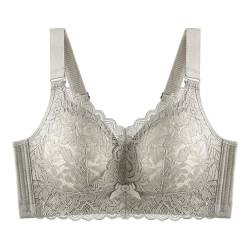 Necalisi BH rückenfrei Grün Damen Komfort BH Ohne Bügel Push Up Gepolstert Spitzen Bra Weich Stretch Bustier Damen-BHS 80D von Necalisi