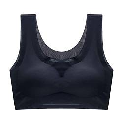 Necalisi Damen BH Schwarz Damen Vollschalen Minimizer Ohne Buegel BH Große Größen BH Komfort Breite Träger Nicht Gepolstert super Push up BH 110B von Necalisi